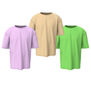 Plain Oversized Half Sleeves T-Shirts – Combo of 3