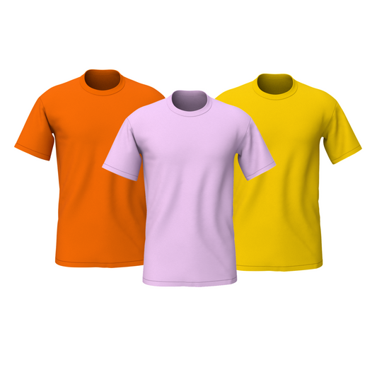 Plain Round Neck T-Shirts Combo of 3