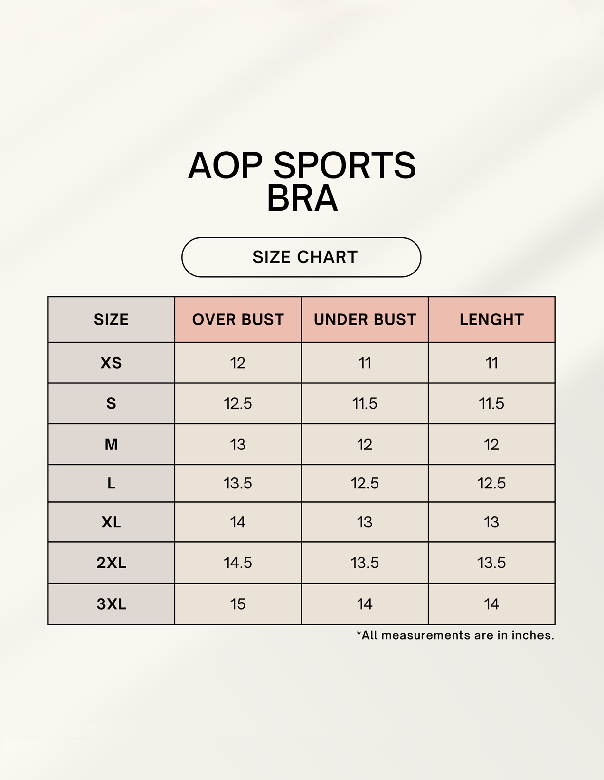Color_Size Chart