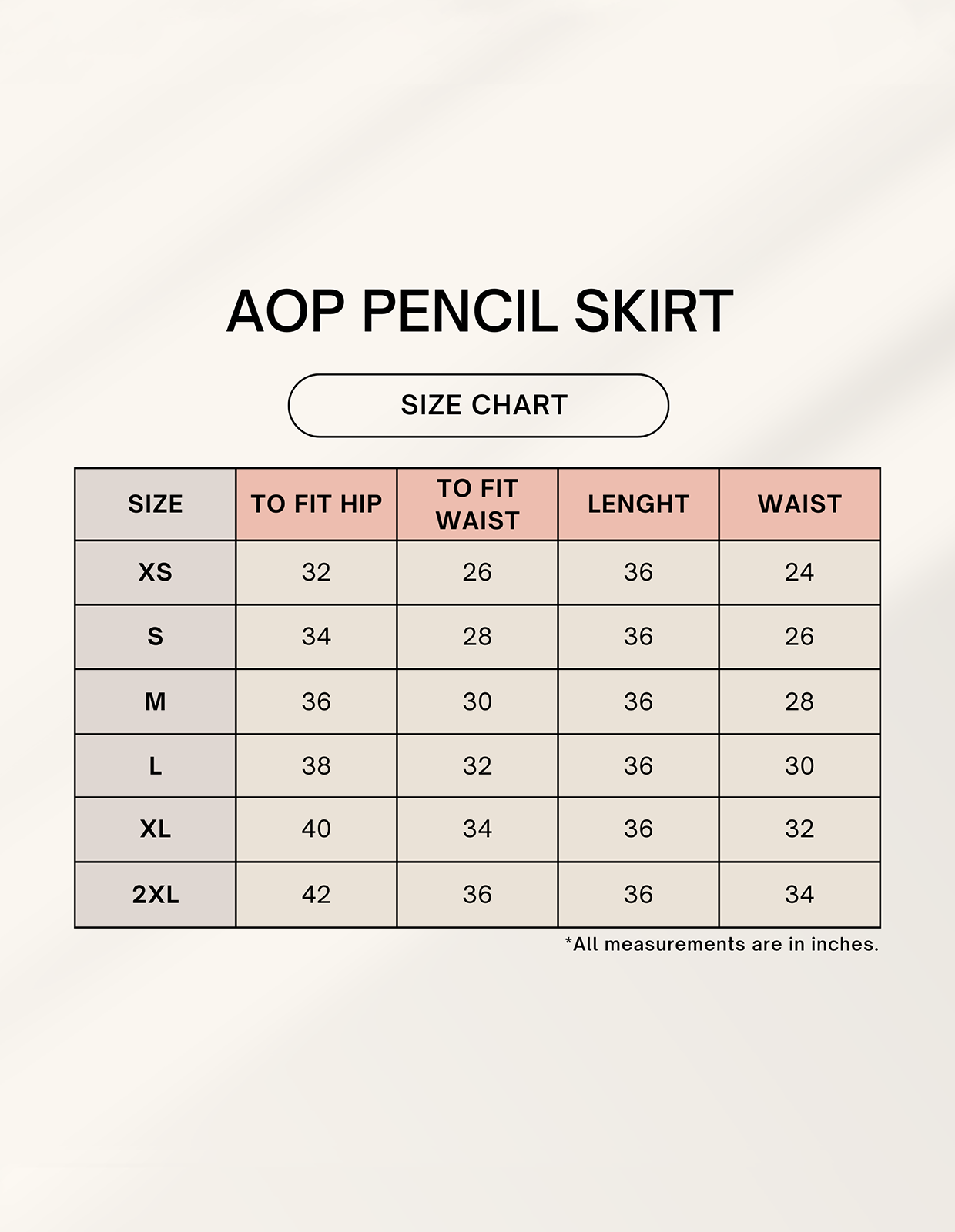 Color_Size Chart