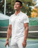 Solid Men's Premium White Polo Neck T-Shirt 100% Cotton by Hello Swanky