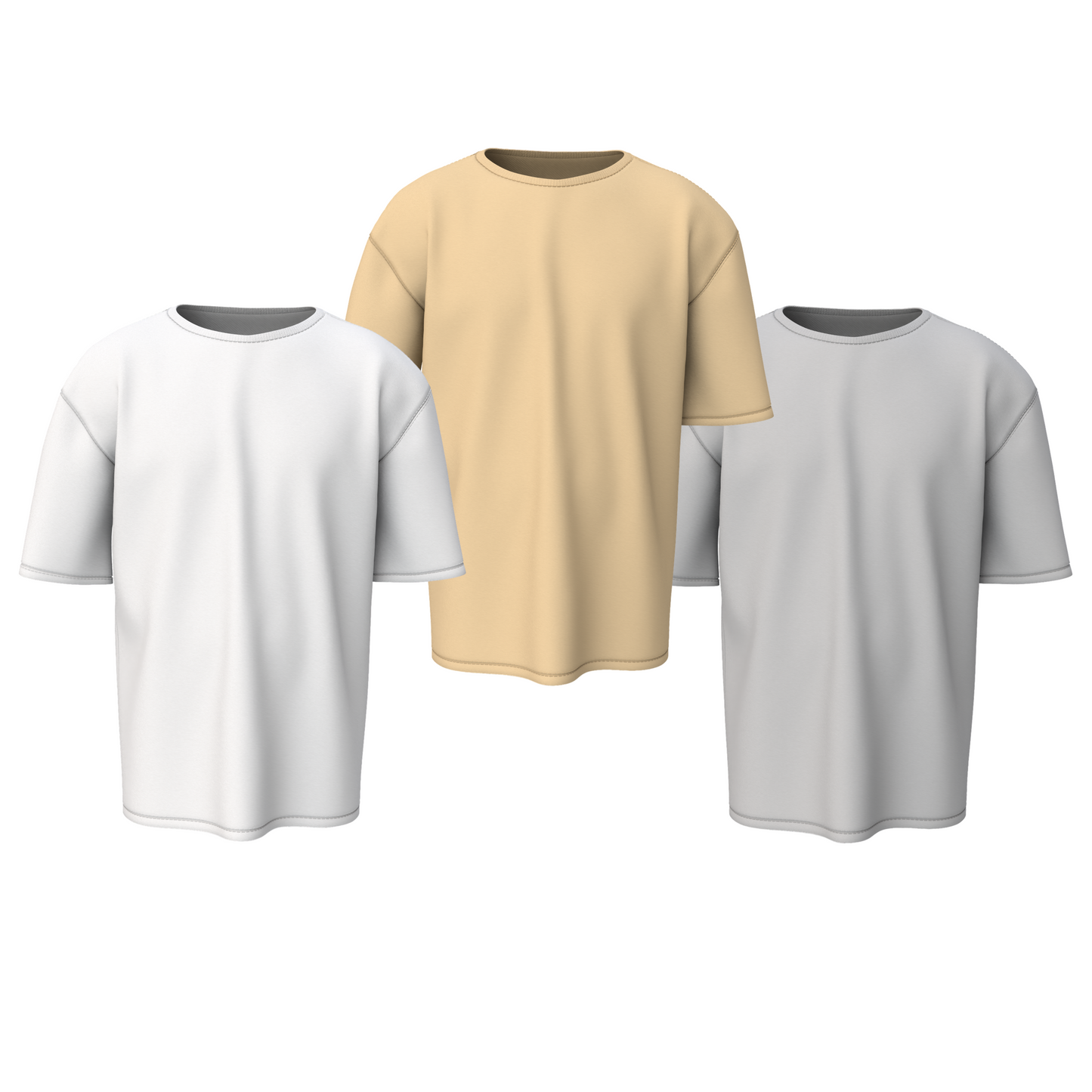 Plain Oversized T-Shirts Combo of 3
