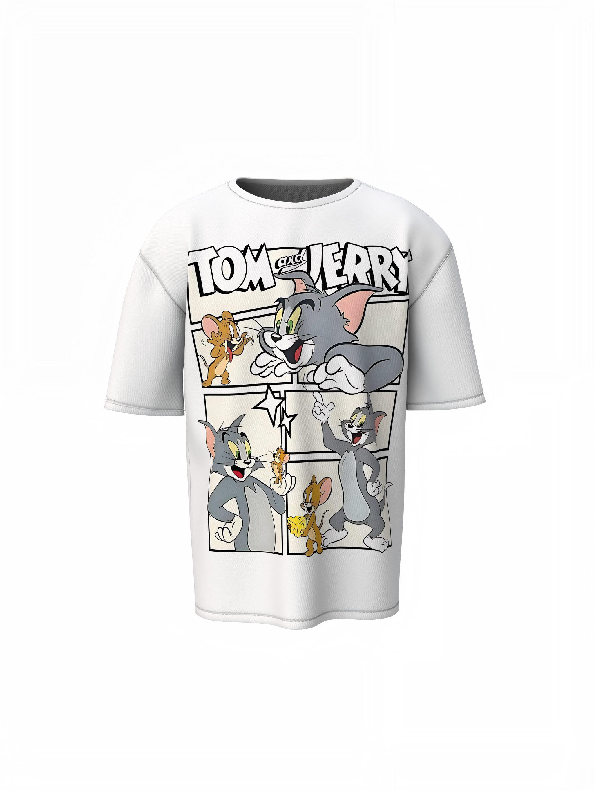 Tom Jerry Comic Oversized T-Shirts