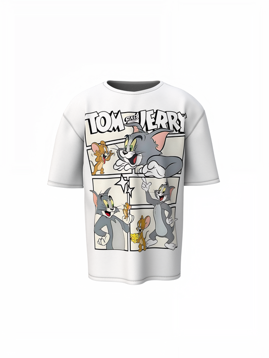 Tom Jerry Comic Oversized T-Shirts