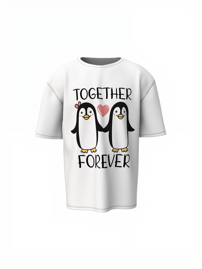 Together Forever Oversized T-Shirt for Matching Couple Style