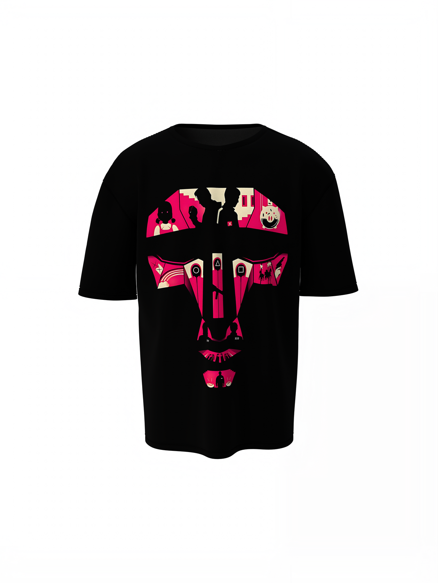 Squid Game Mask Oversized T-Shirt for Bold Pop Culture Styles