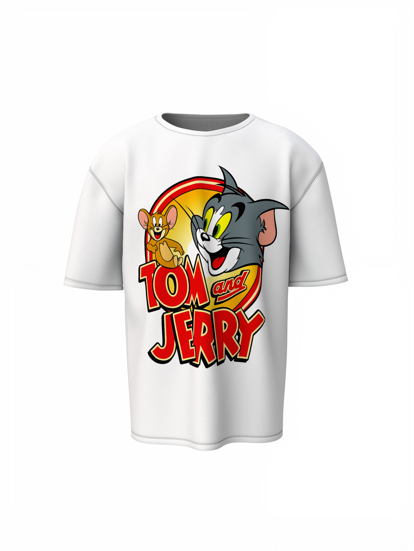 Sweet Tom And Jerry Oversized T-Shirt Cute Cartoon Style Tee