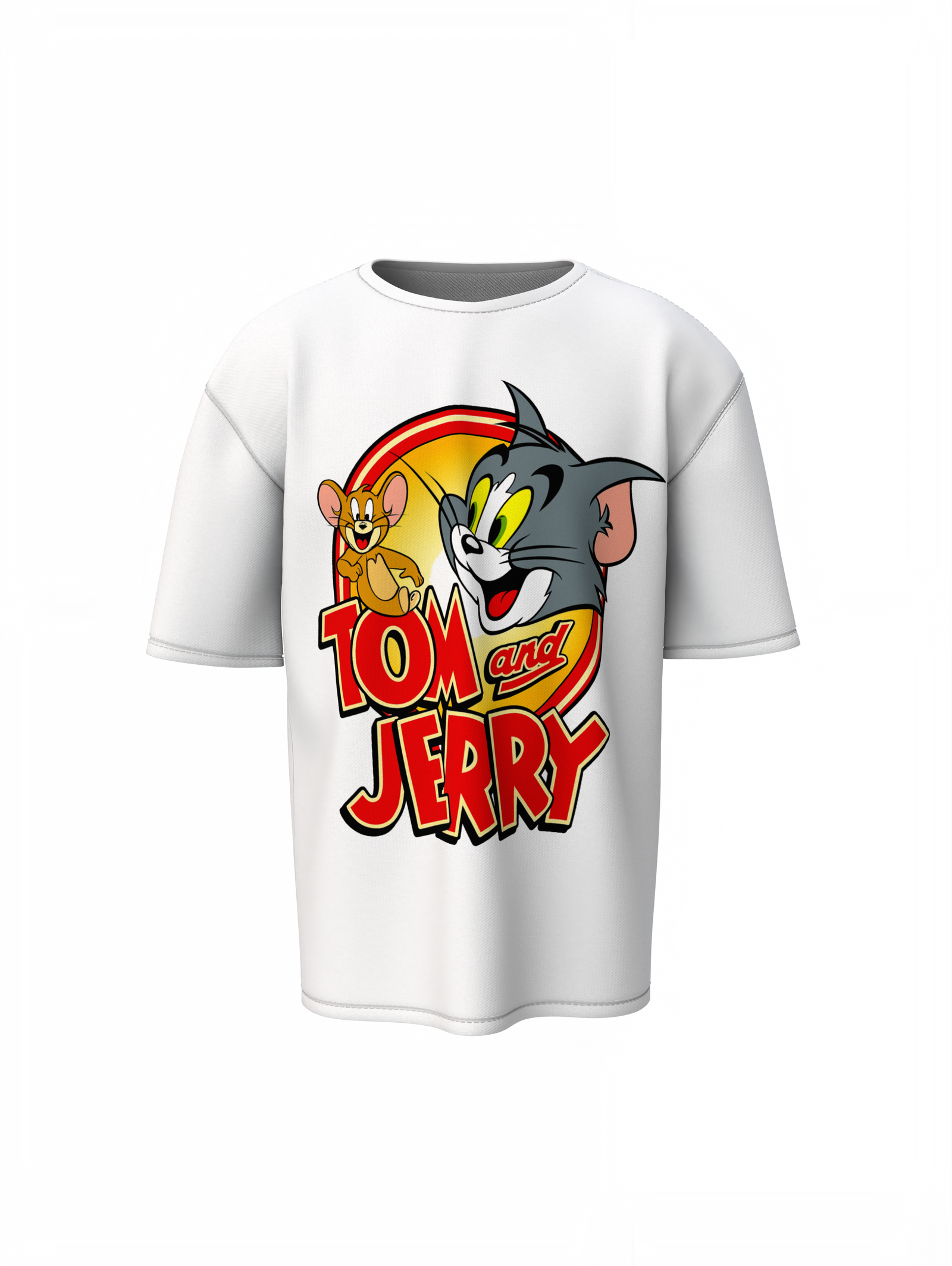 Sweet Tom And Jerry Oversized T-Shirt Cute Cartoon Style Tee