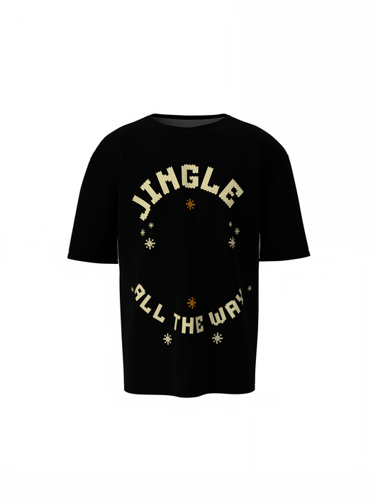 Jingle Oversized T-Shirts Bold Holiday Graphic Streetwear