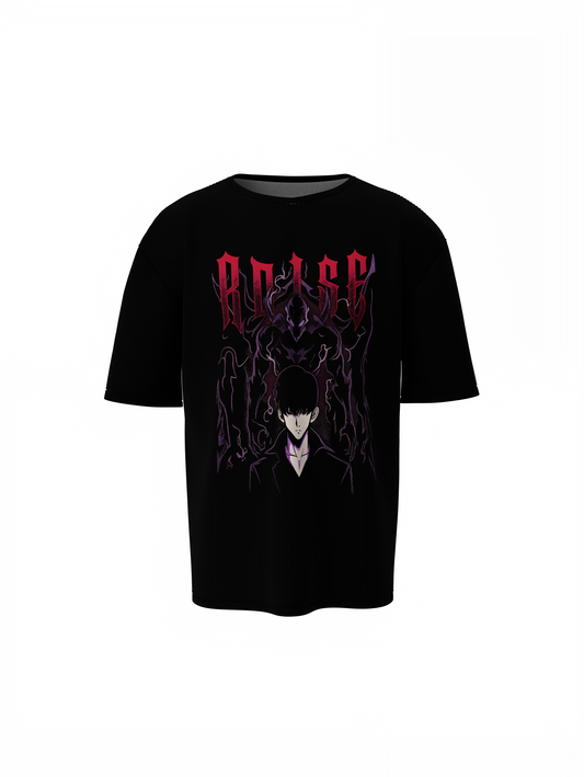 Level Up Black Oversized T-Shirt for Trendy Streetwear