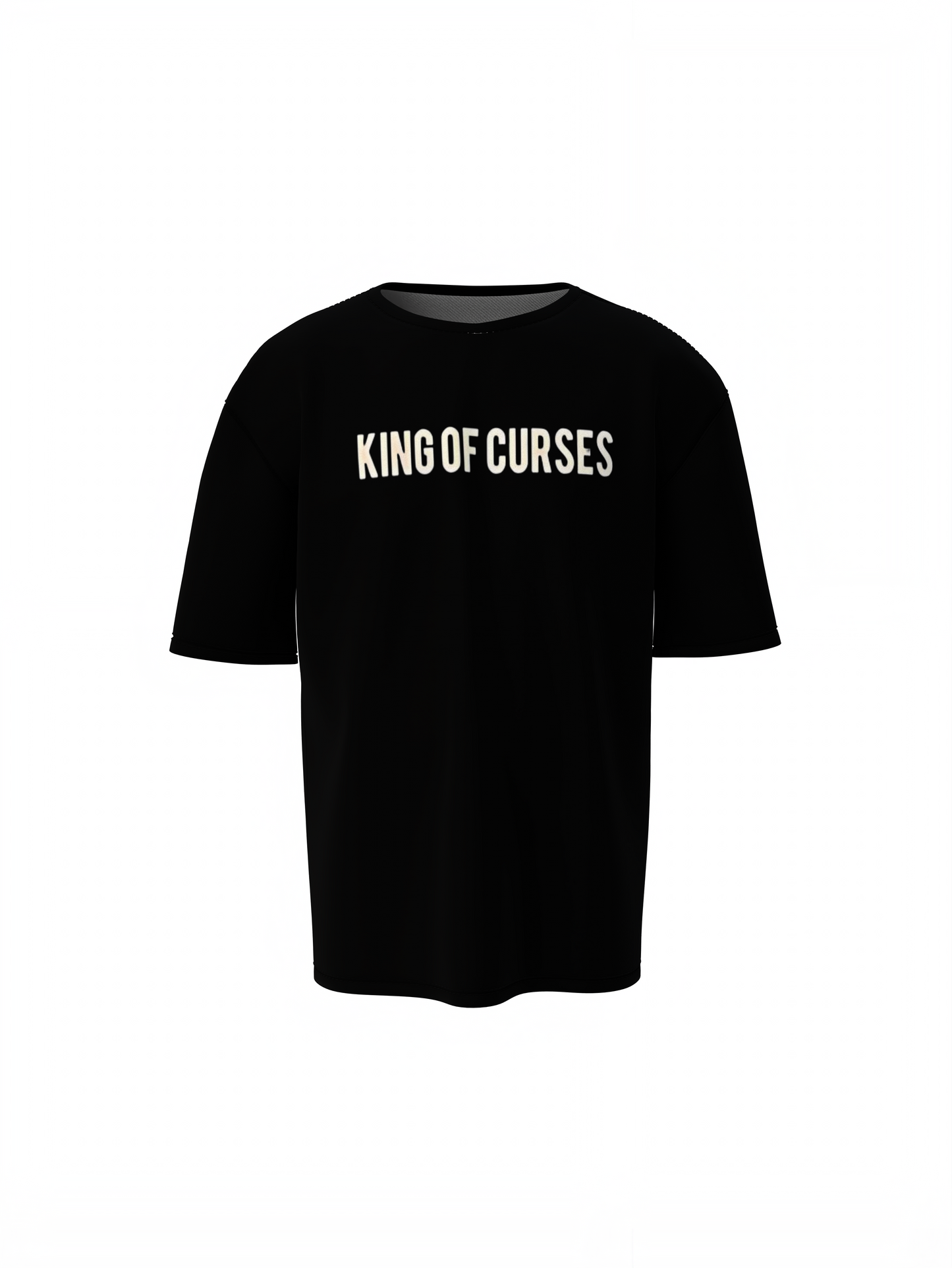 King Of Curses Black Oversized T-Shirts Trendy Casual Wear