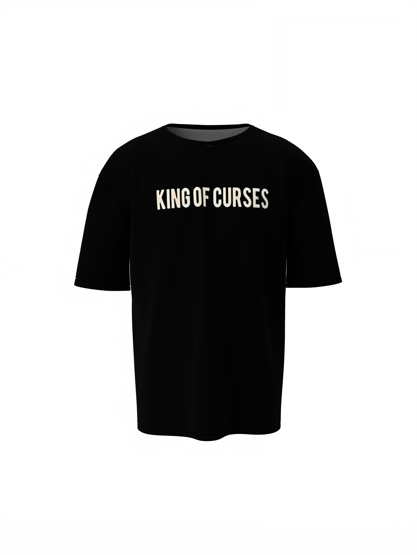 King Of Curses Black Oversized T-Shirts Trendy Casual Wear