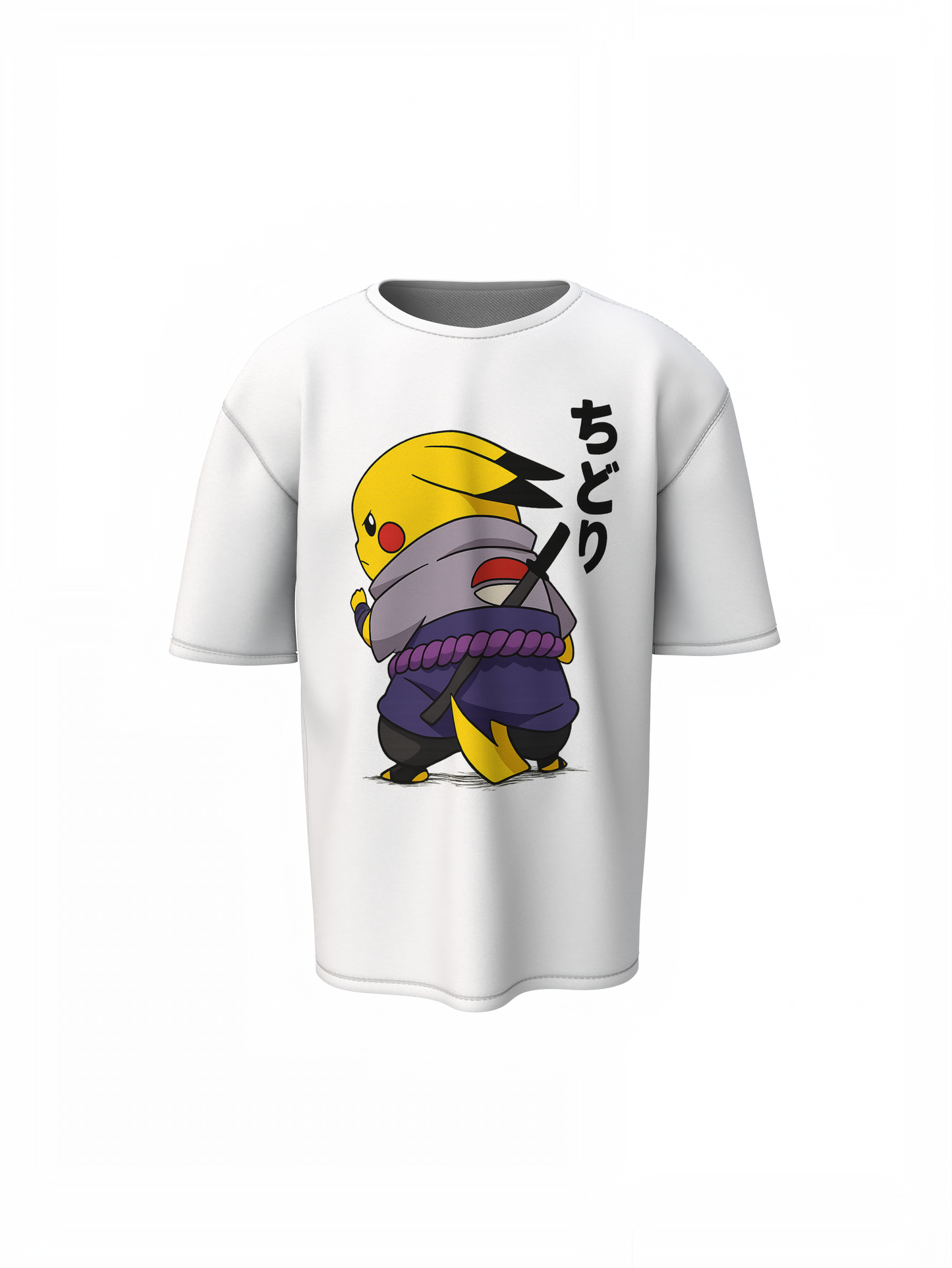 Sasuke Pikachu Oversized T-Shirts for Anime Streetwear Fits