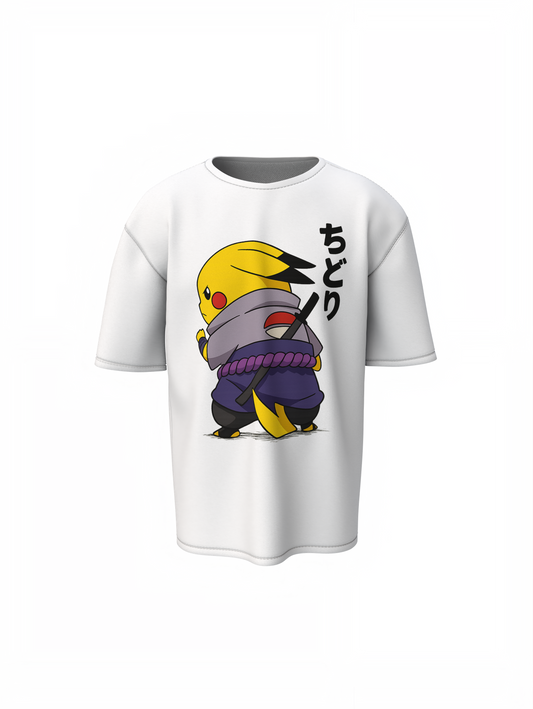 Sasuke Pikachu Oversized T-Shirts for Anime Streetwear Fits