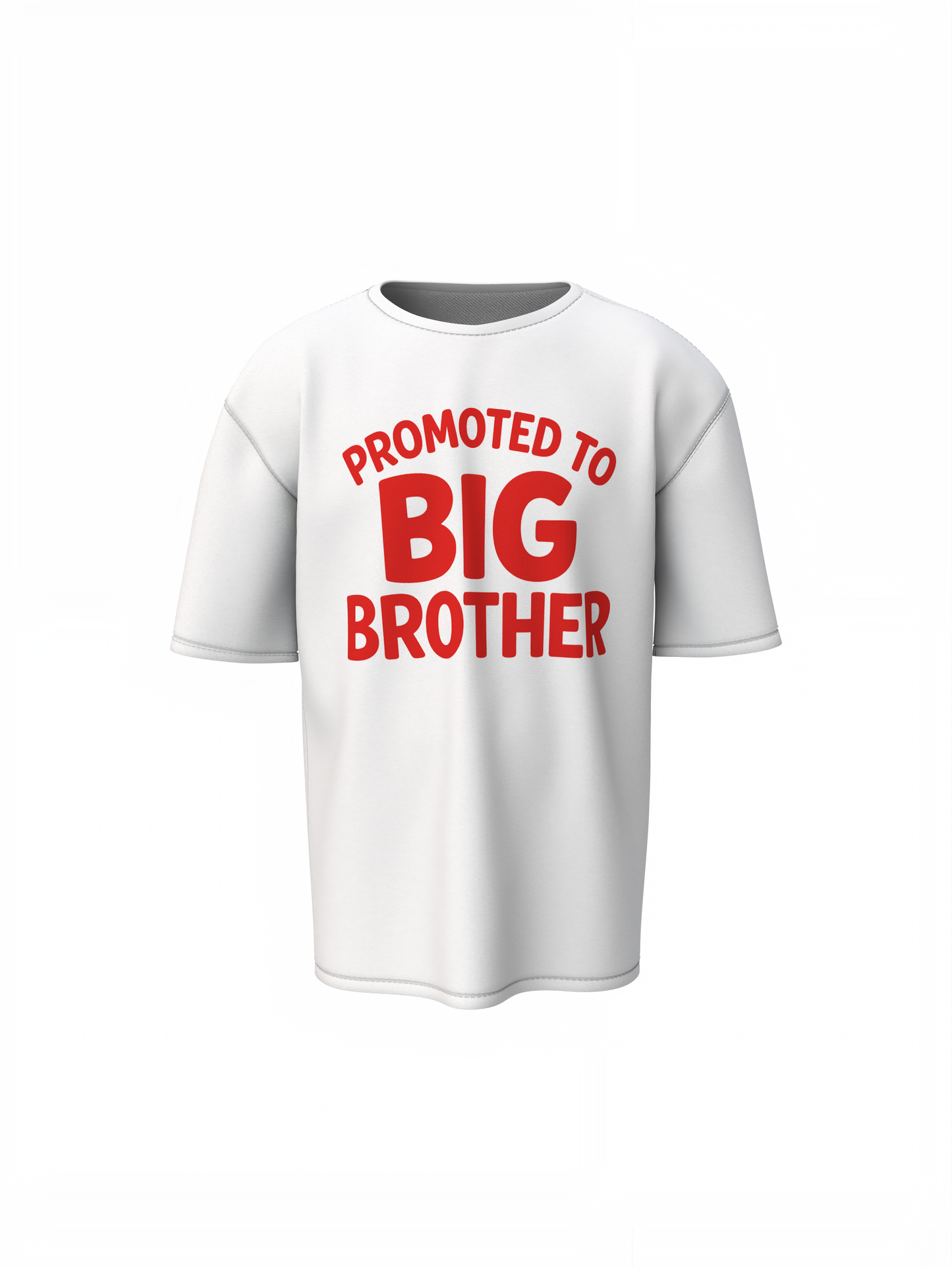 Promoted Big Brother White Oversized T-Shirt Casual Wear Tees