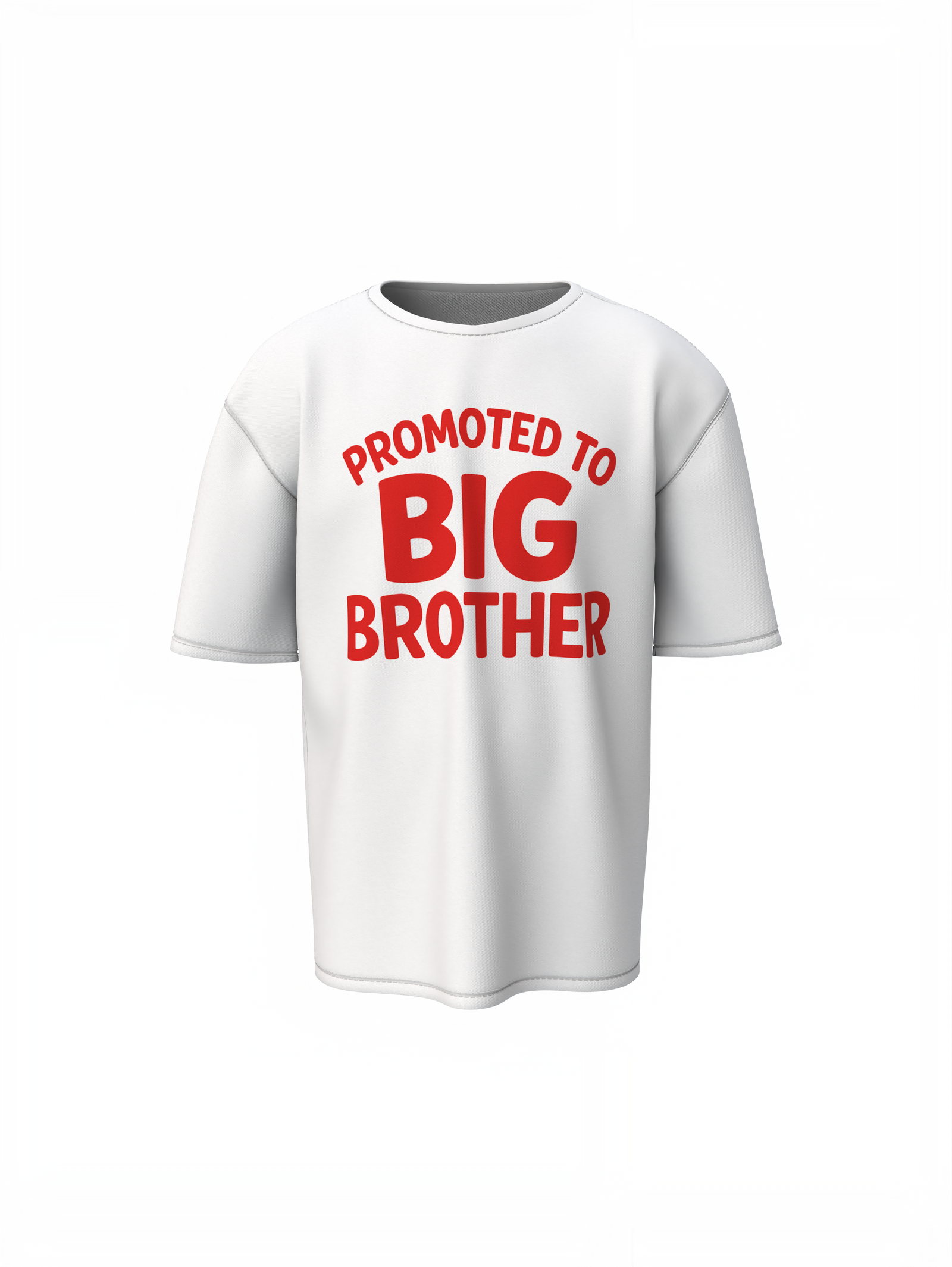 Promoted Big Brother White Oversized T-Shirt Casual Wear Tees