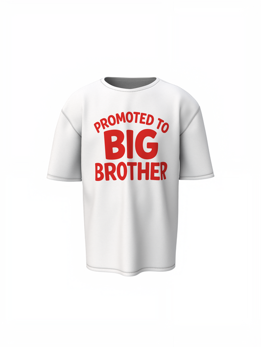 Promoted Big Brother White Oversized T-Shirt Casual Wear Tees