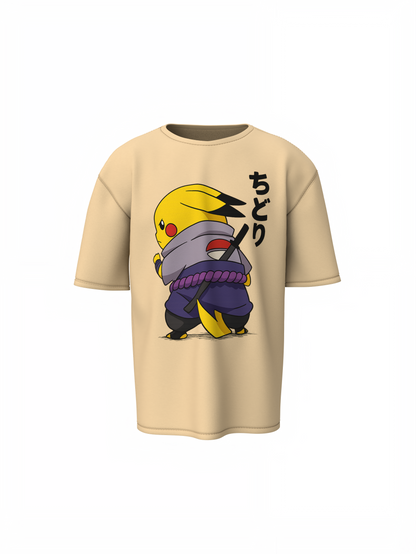 Sasuke Pikachu Oversized T-Shirts for Anime Streetwear Fits
