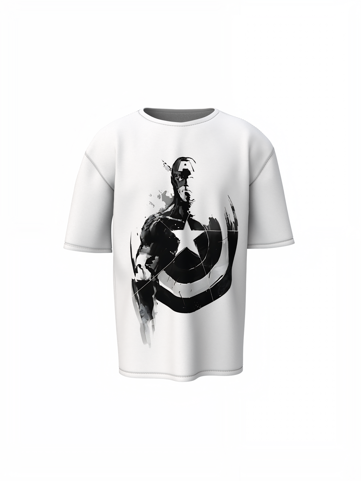 Captain Shield Oversized T-Shirt Streetwear Style Tee