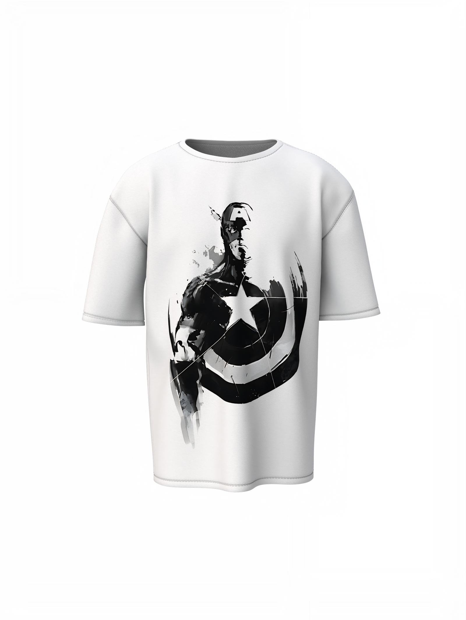 Captain Shield Oversized T-Shirt Streetwear Style Tee