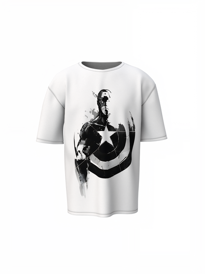 Captain Shield Oversized T-Shirt Streetwear Style Tee
