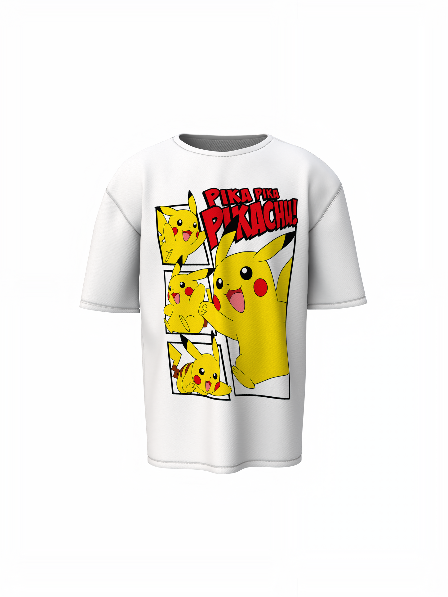Pika Pika Pikachu Oversized T-Shirts – Fun Anime Style