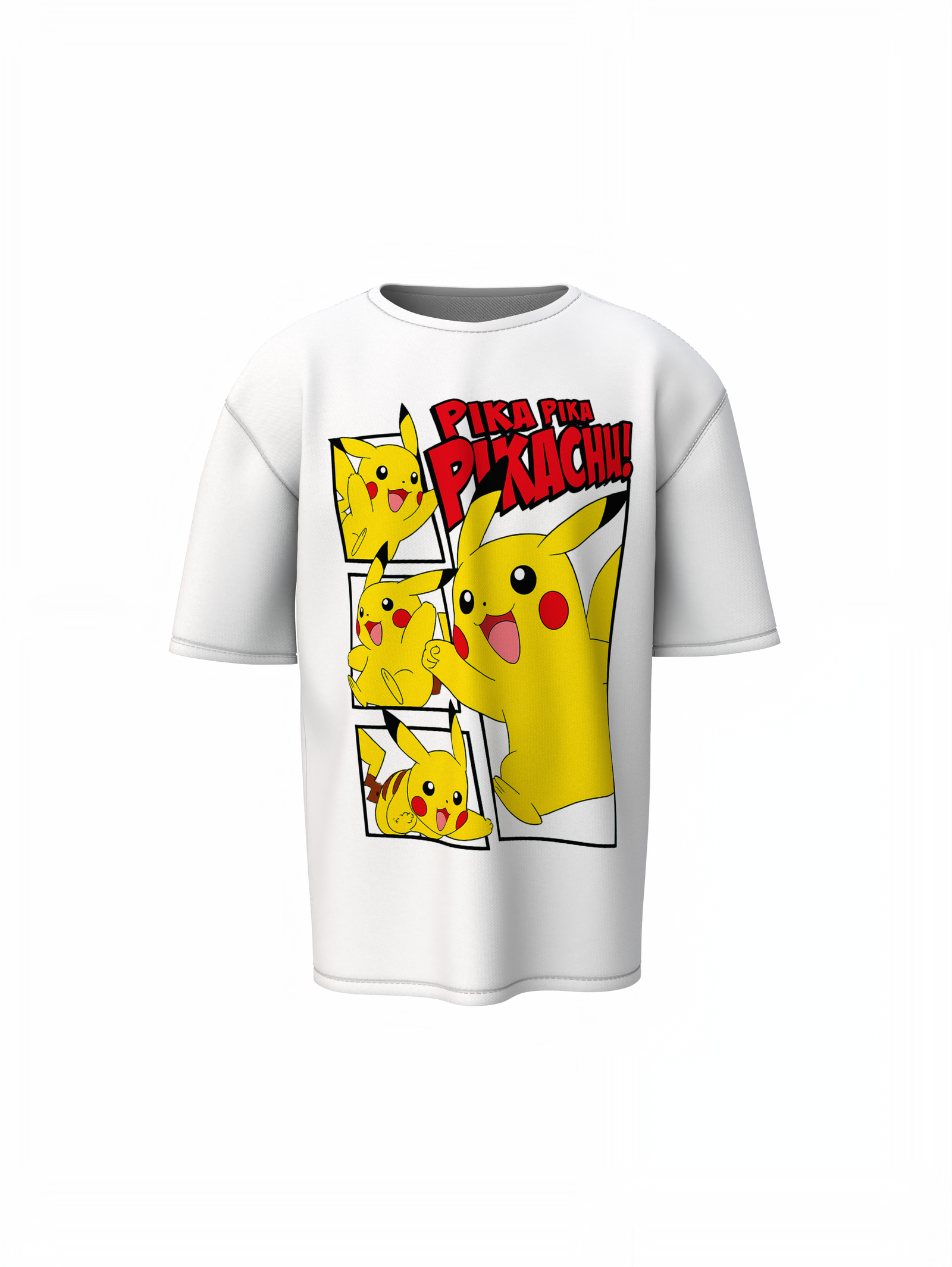 Pika Pika Pikachu Oversized T-Shirts – Fun Anime Style