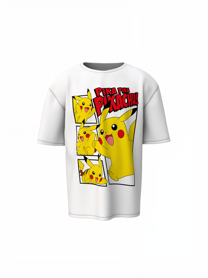 Pika Pika Pikachu Oversized T-Shirts – Fun Anime Style