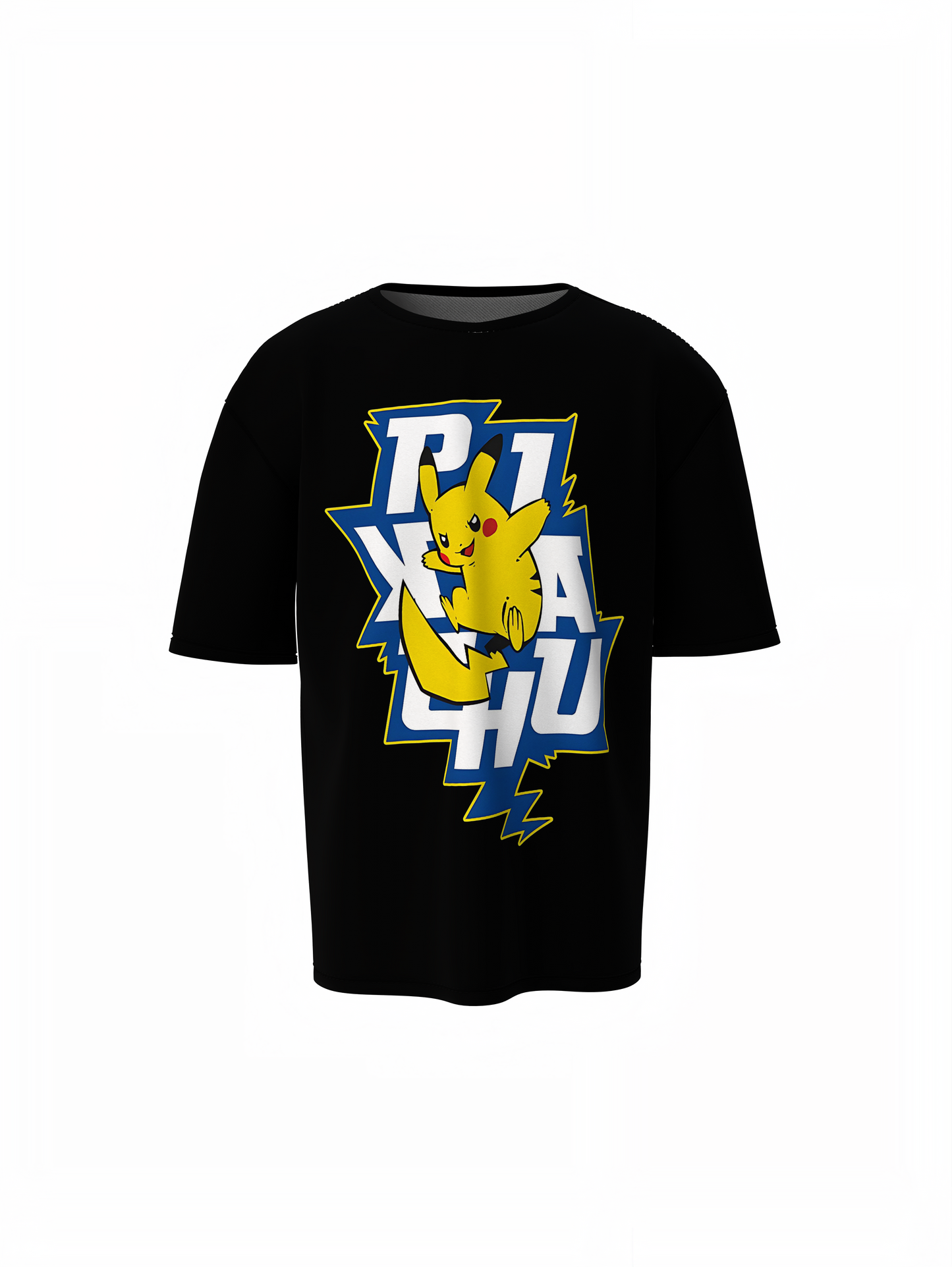 Thunder Pikachu Oversized T-Shirts Anime Graphic Streetwear Tee