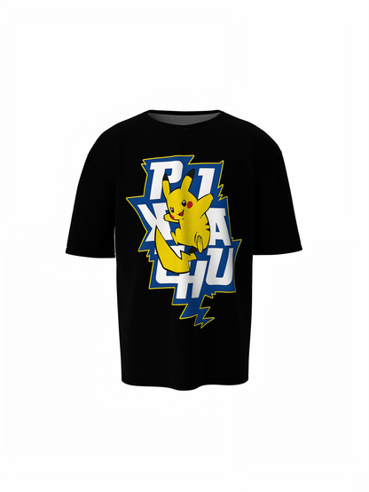 Thunder Pikachu Oversized T-Shirts Anime Graphic Streetwear Tee