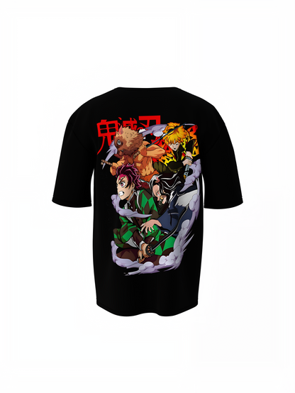 Tanjiro Zenitsu Inosuke Oversized T-Shirts Anime Style Tees