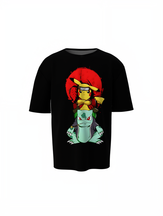 Bulbasaur Pikachu Oversized T-Shirts – Cute Anime Streetwear