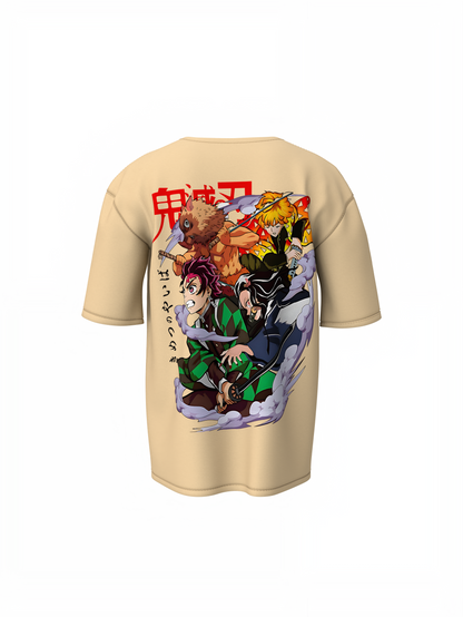 Tanjiro Zenitsu Inosuke Oversized T-Shirts Anime Style Tees