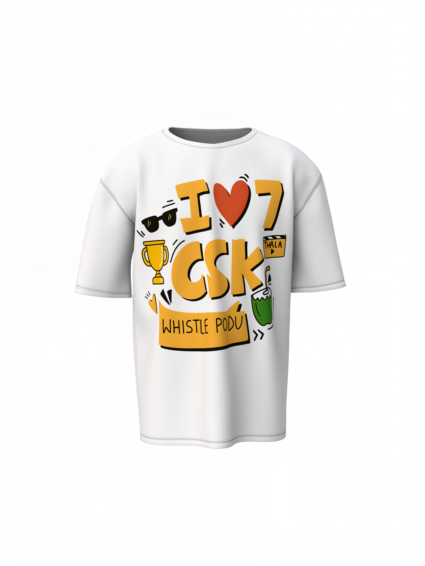 CSK Whistle Podu Oversized T-Shirts