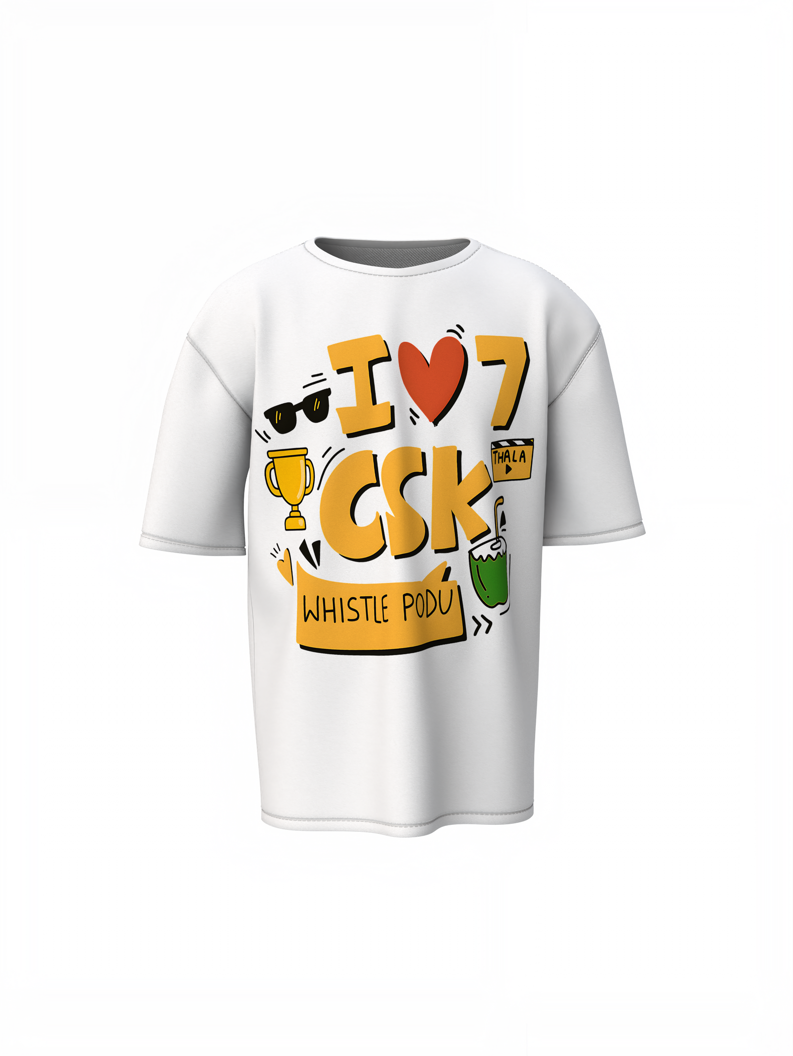 CSK Whistle Podu Oversized T-Shirts