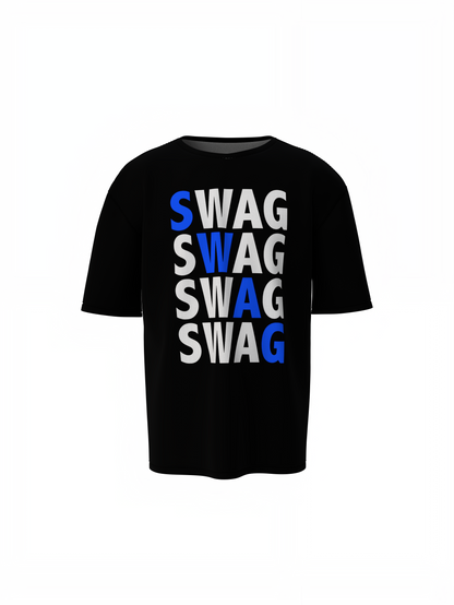 Swag Text Oversized T-Shirt for Bold Casual Streetwear Tees