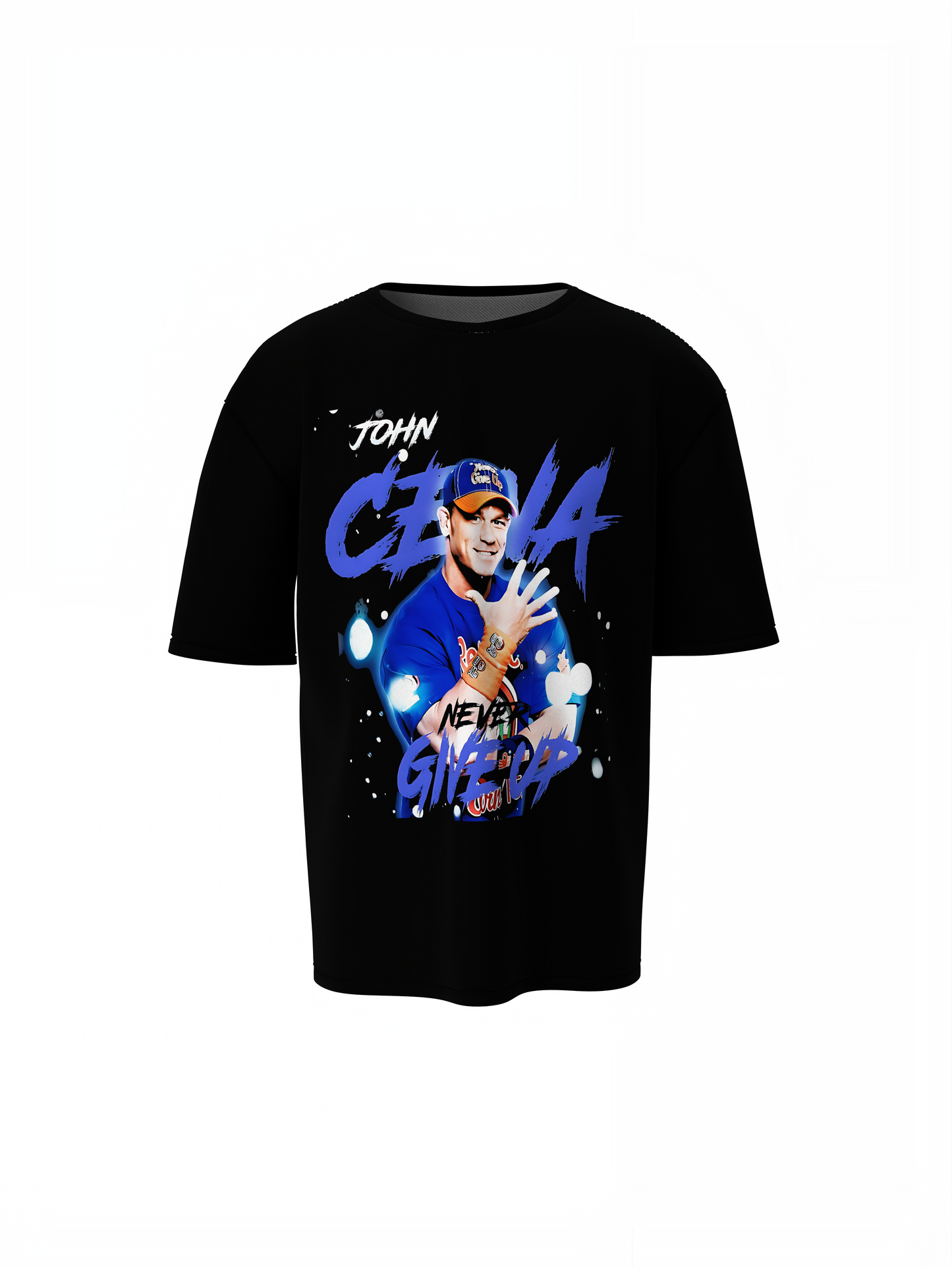 John Cena Never Give Up Oversized T-Shirts Iconic WWE Style