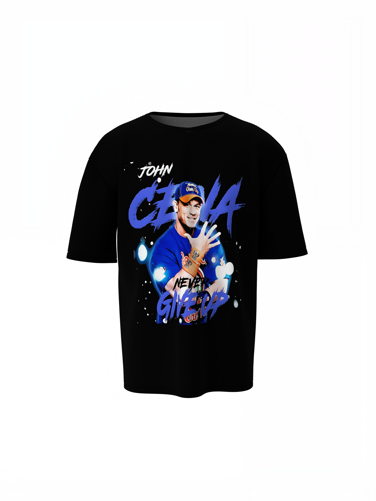 John Cena Never Give Up Oversized T-Shirts Iconic WWE Style