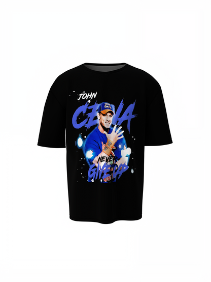 John Cena Never Give Up Oversized T-Shirts Iconic WWE Style