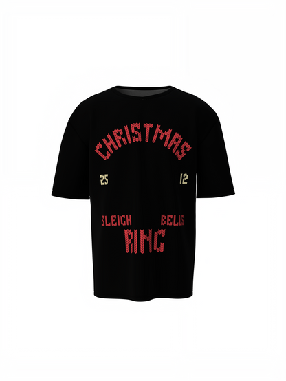 Christmas Bells Ring Oversized T-Shirts Festive Style