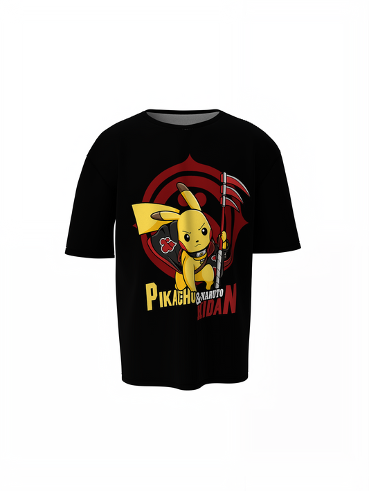 Naruto Pikachu Oversized T-Shirts Anime Fusion Streetwear