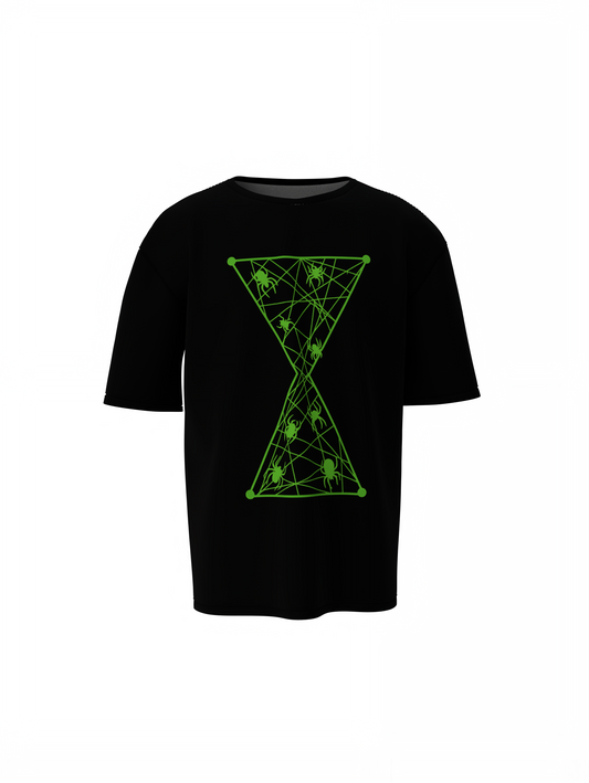 Spider Web Oversized T-Shirts Cool Graphic Streetwear Tee