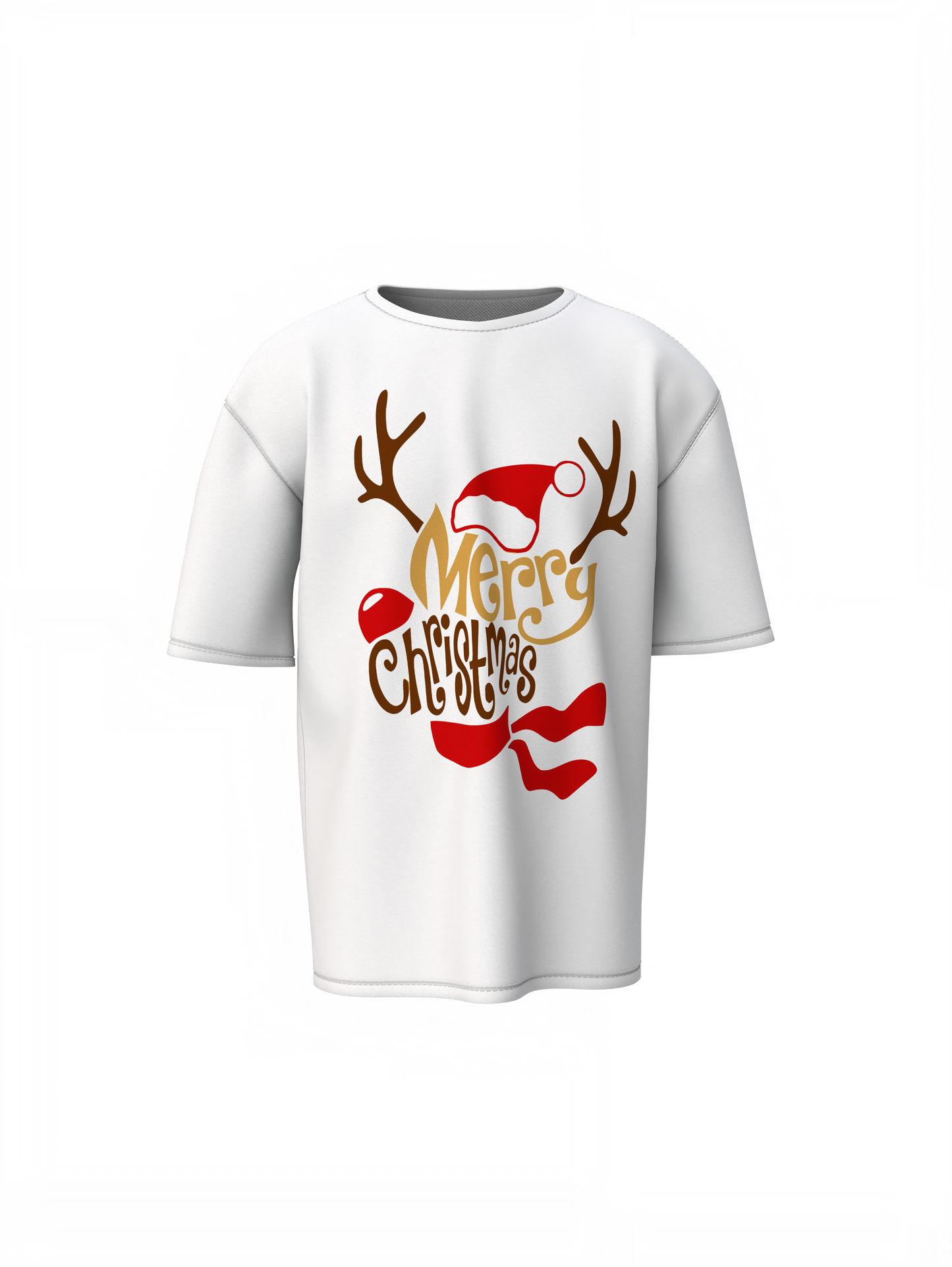 Santa Merry Christmas Oversized T-Shirts Festive Streetwear