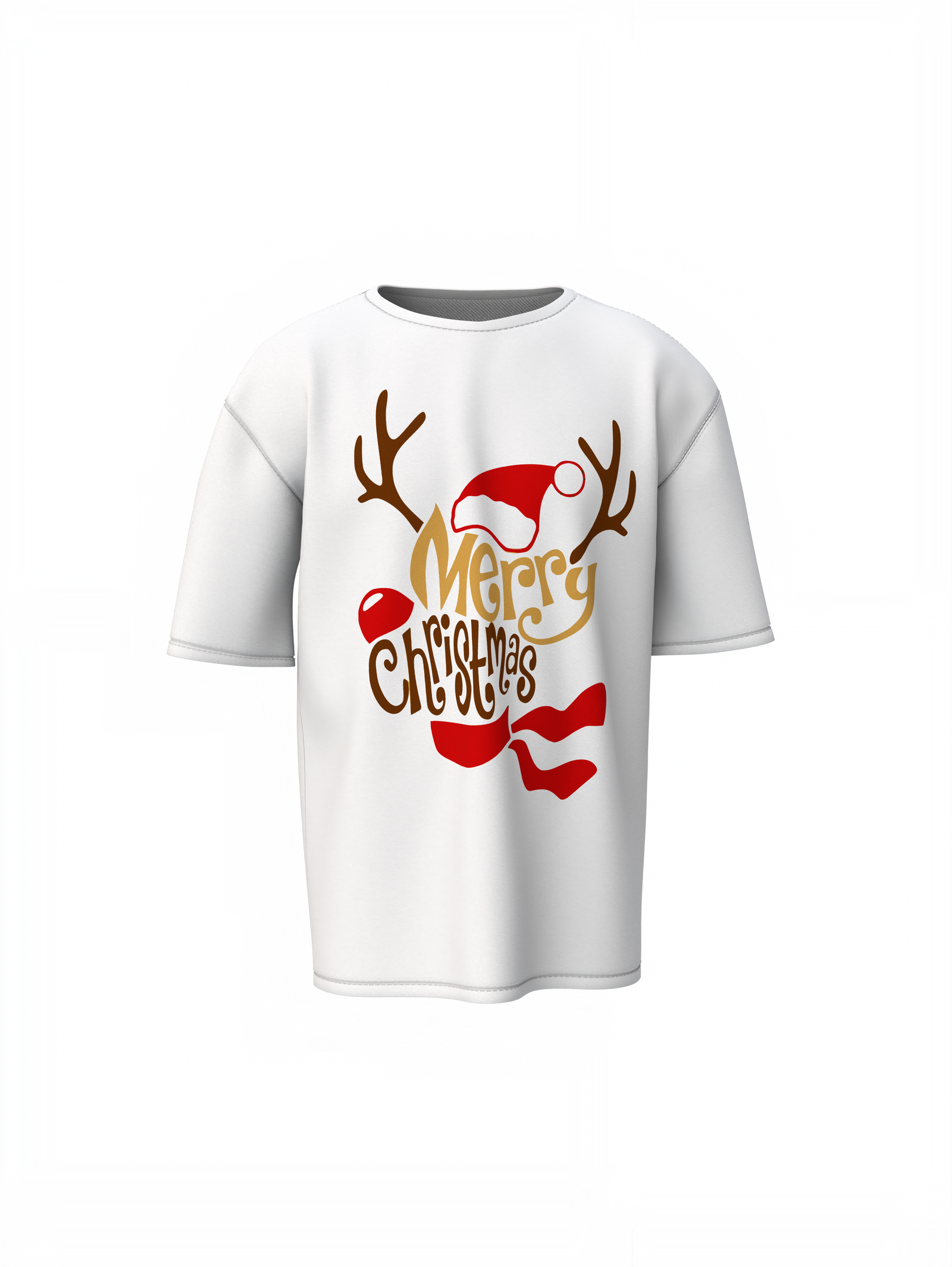 Santa Merry Christmas Oversized T-Shirts Festive Streetwear