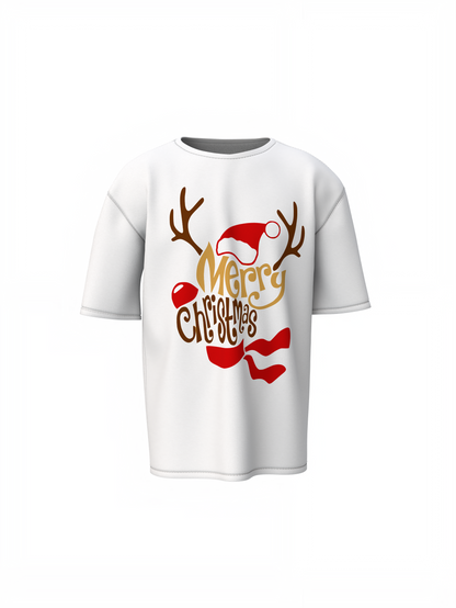 Santa Merry Christmas Oversized T-Shirts Festive Streetwear