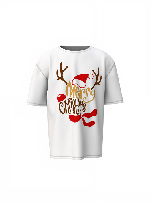 Santa Merry Christmas Oversized T-Shirts Festive Streetwear