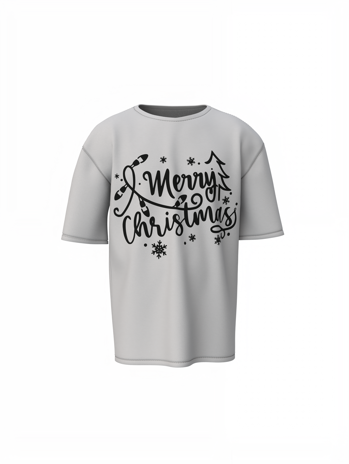 Santa Merry Christmas Tree Oversized T-Shirts Festive Wears