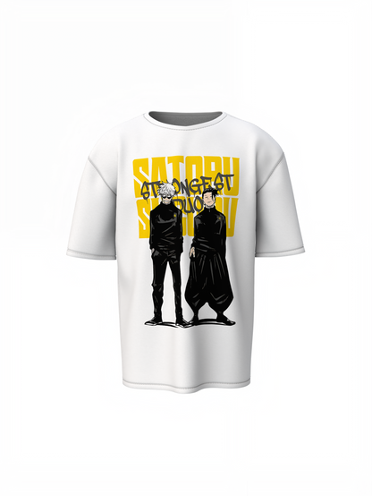 Strongest Satoru Oversized T-Shirt Anime Streetwear Tee Fit
