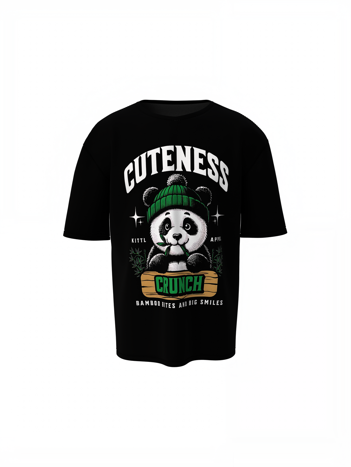 Foodie Panda Oversized T-Shirt Trendy Graphic Streetwear