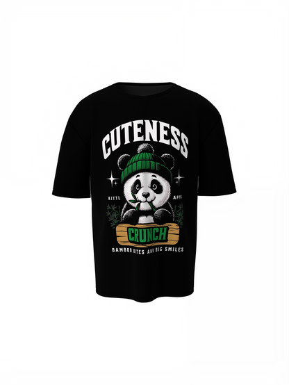 Foodie Panda Oversized T-Shirt Trendy Graphic Streetwear